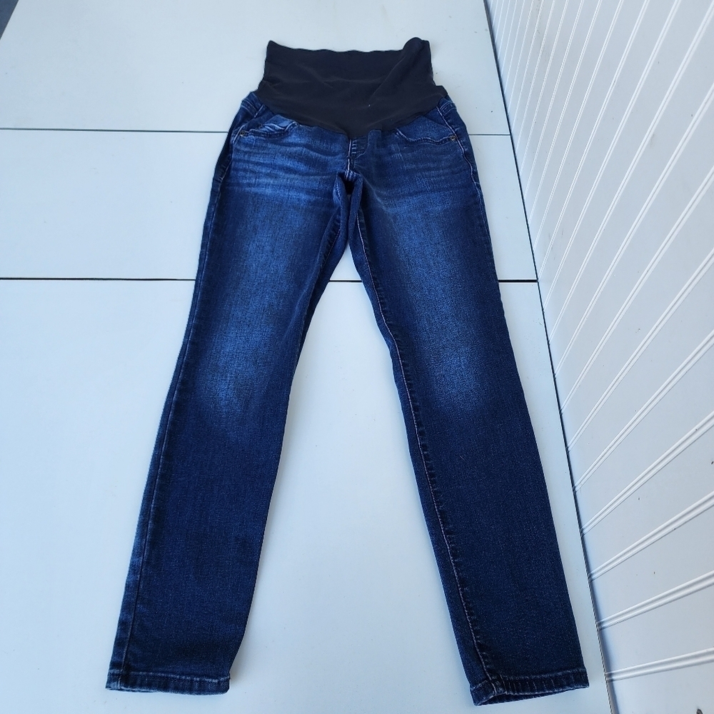 A:glow Blue Belly Panel Maternity Skinny Jeans Denim Stretch Women's Size 2